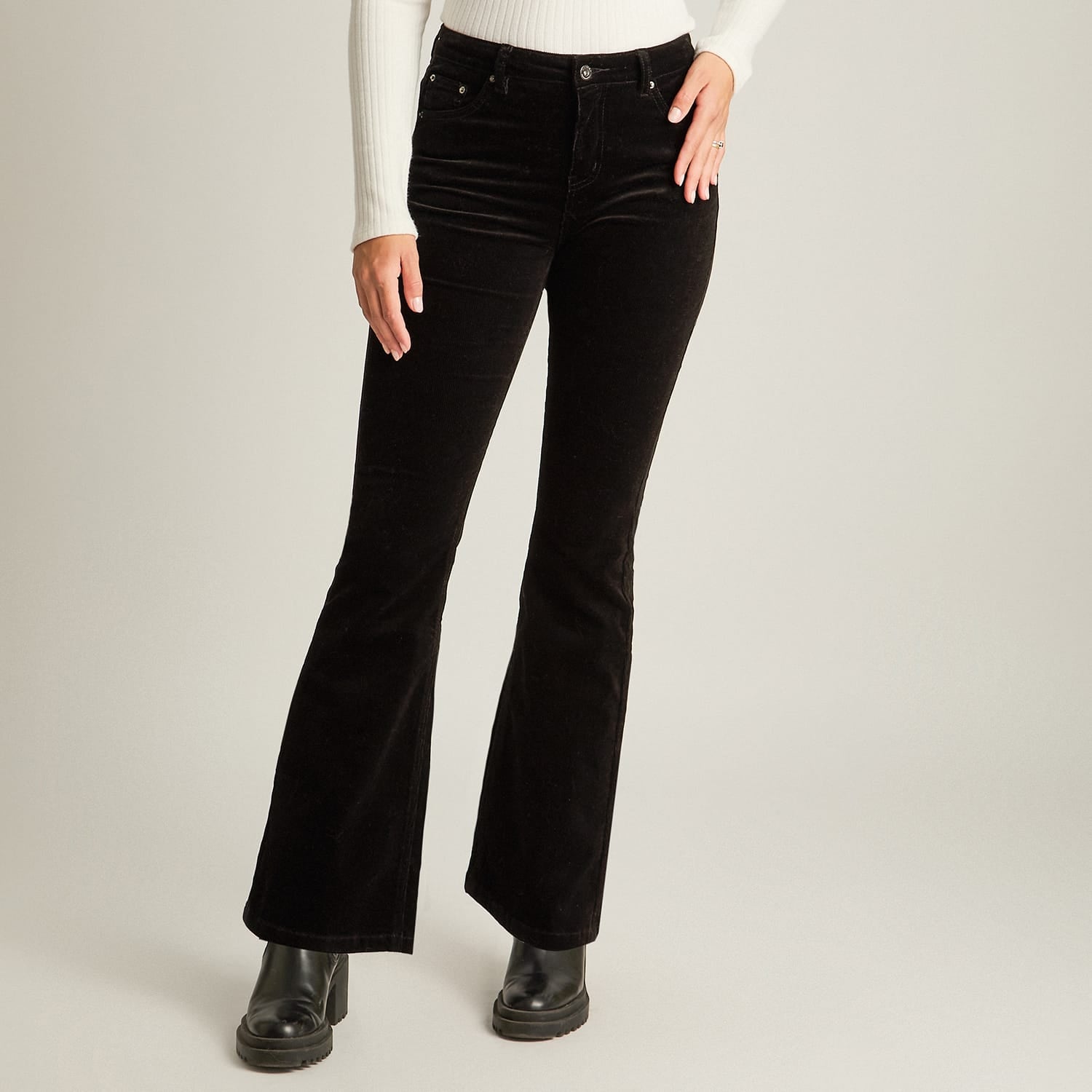 Pantalon Sport Negro Elasticidad Media Sin Forro Calce Normal Tela Punto